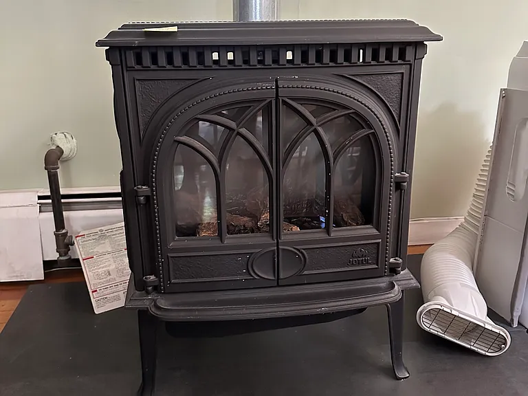 Gas fireplace on the stage