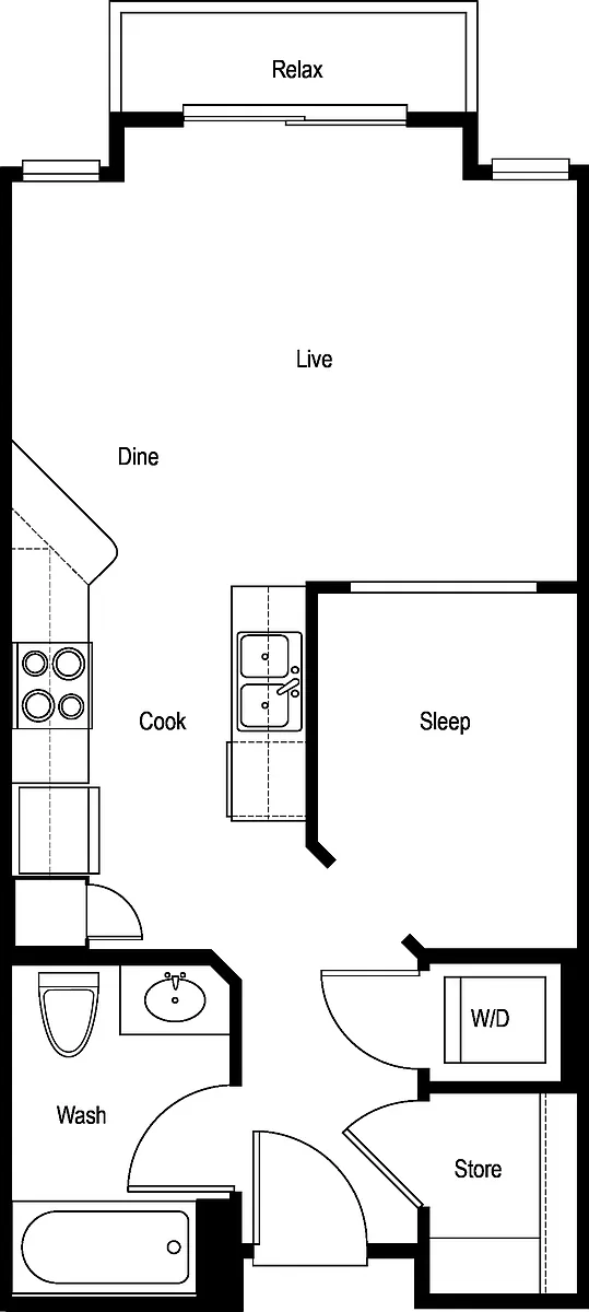 Floor plan Studio A - Standard
