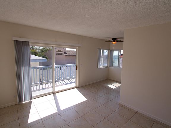 View from living room to front door balcony