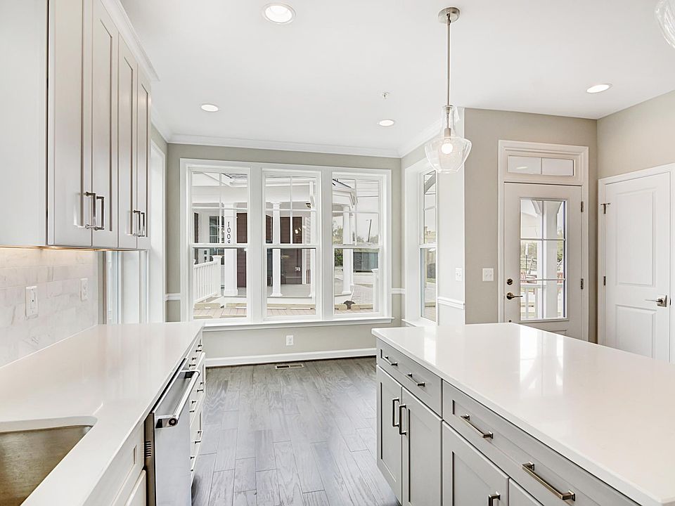 Kitchen counters and dining area