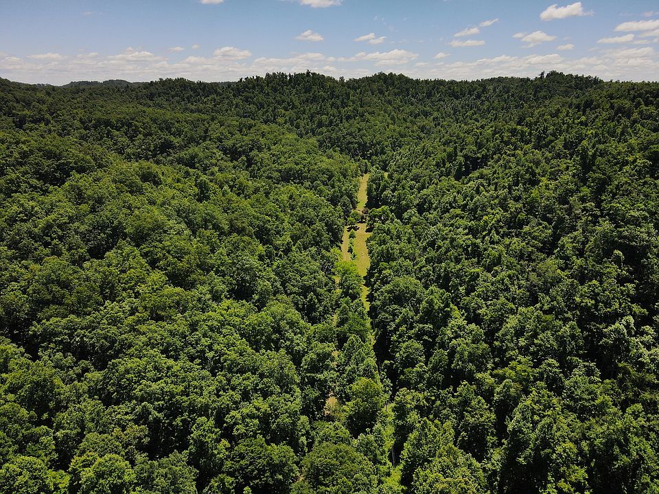 Beautiful aerial view looking up the private valley
