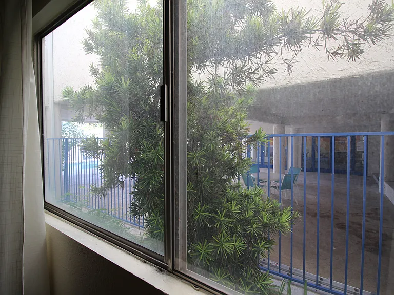 View of pool area from the master bedroom