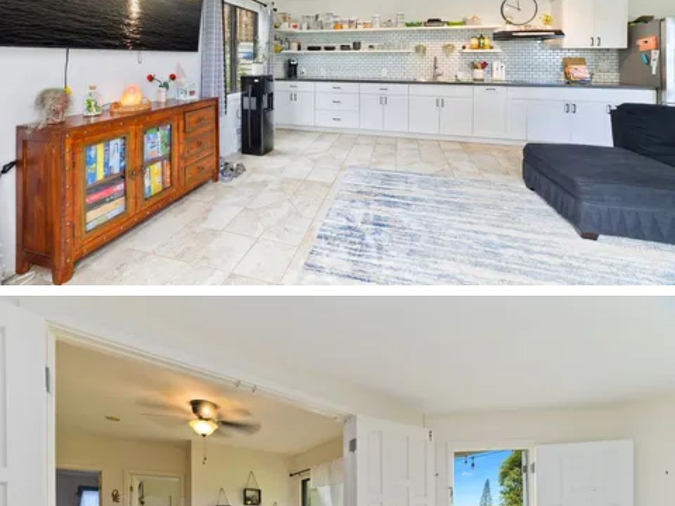 kitchen/living/front door to fenced yard