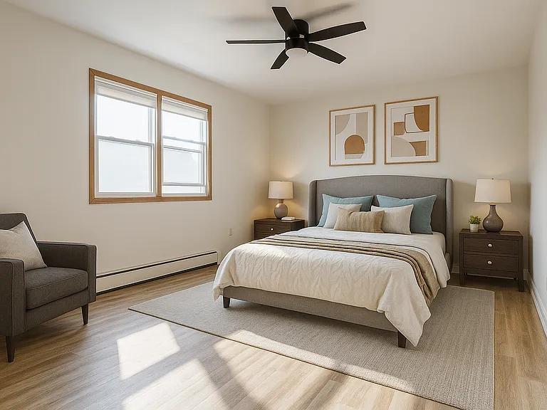 Virtually Staged Main Bedroom