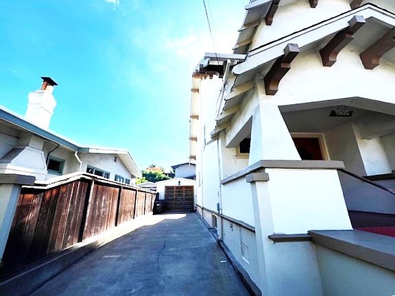 Driveway area with garage at end