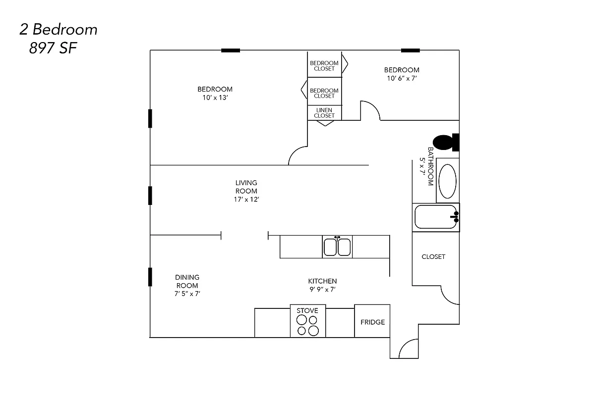 Floor plan Two Bedroom