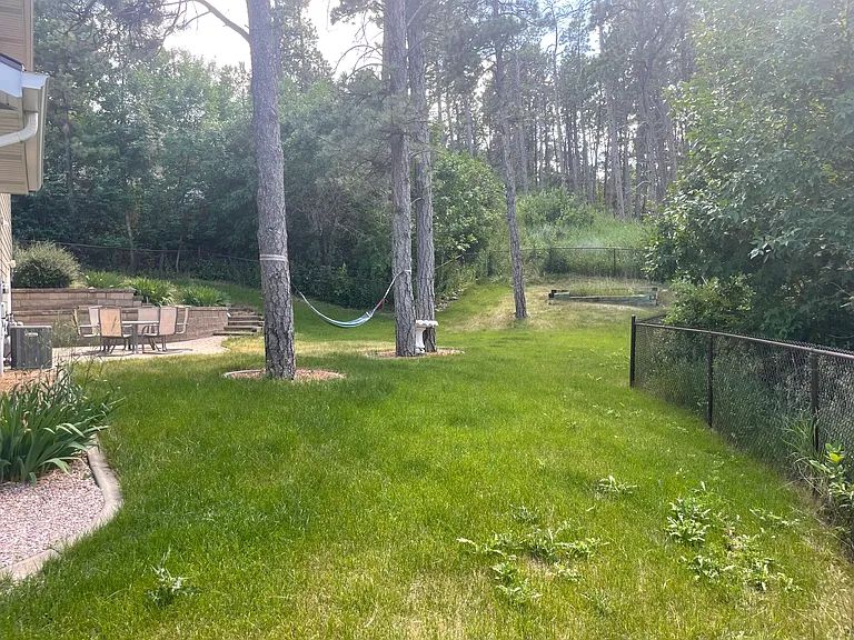 Backyard--treed and private.