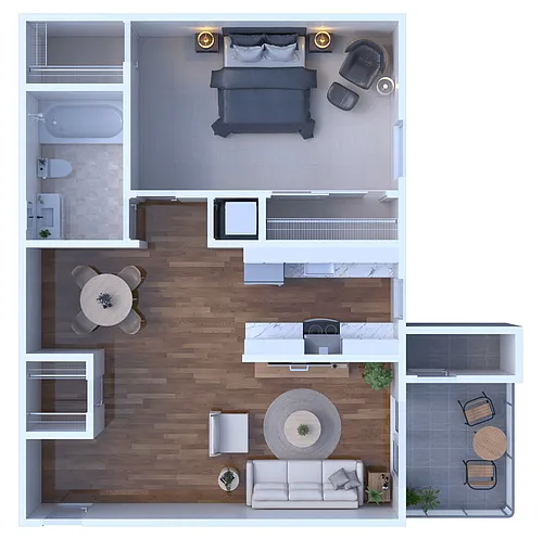 Floor plan 1 Bed 1 Bath | Classic