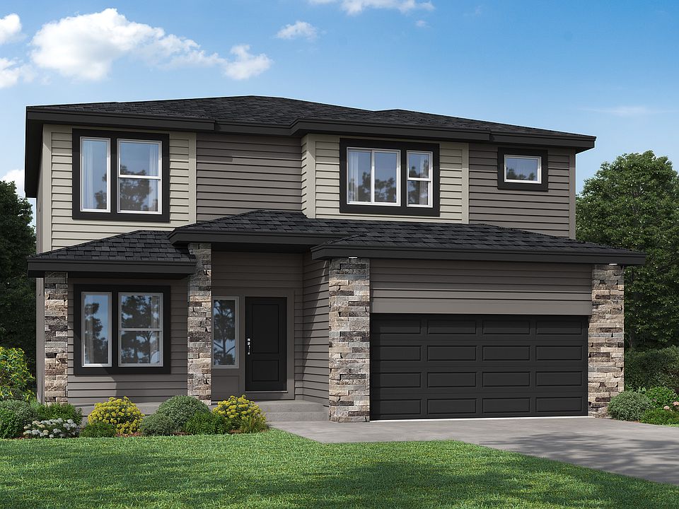 Modern Prairie elevation - 2 car