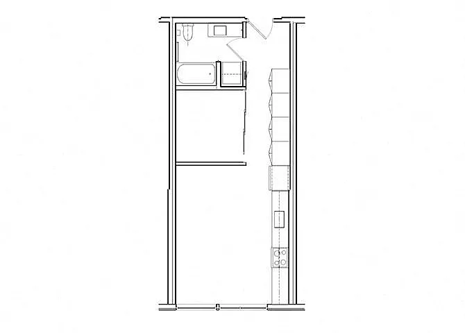 Floor plan Open 1 Bed, 1 Bath O1