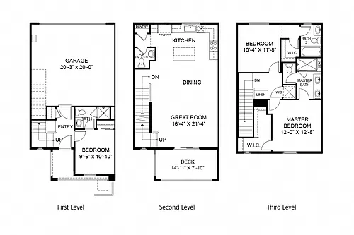Floor plan 3 Bedroom Townhome Plan 5