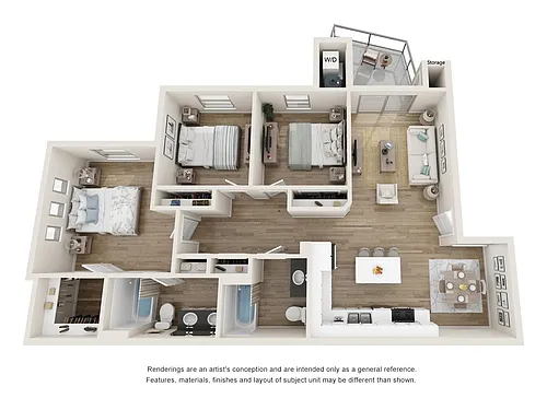 Floor plan Three Bedroom A
