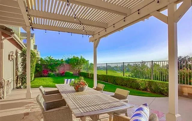 Backyard with spectacular views of the ocean and golf course