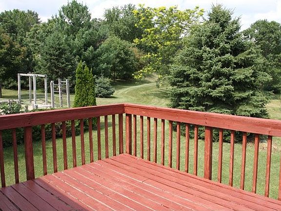 deck overlooking park and backyard