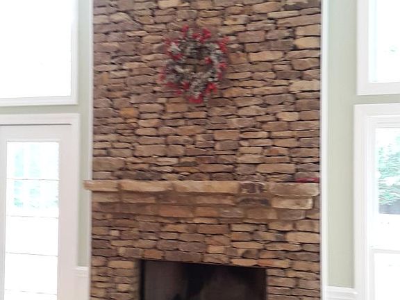 Living Room Natural Stone Fireplace