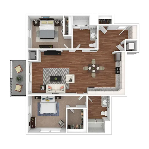 Floor plan Two Bedroom Two Bathroom
