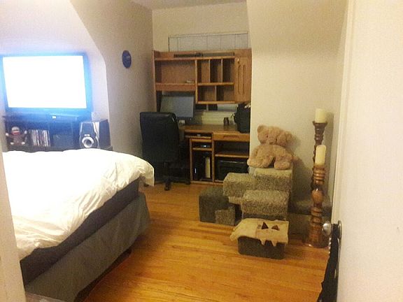 Master Bedroom. There are two windows in the room and large
