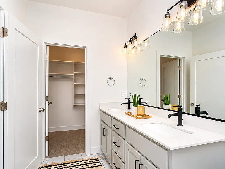 Primary bathroom (model pictured for reference)- finish is cherry wood