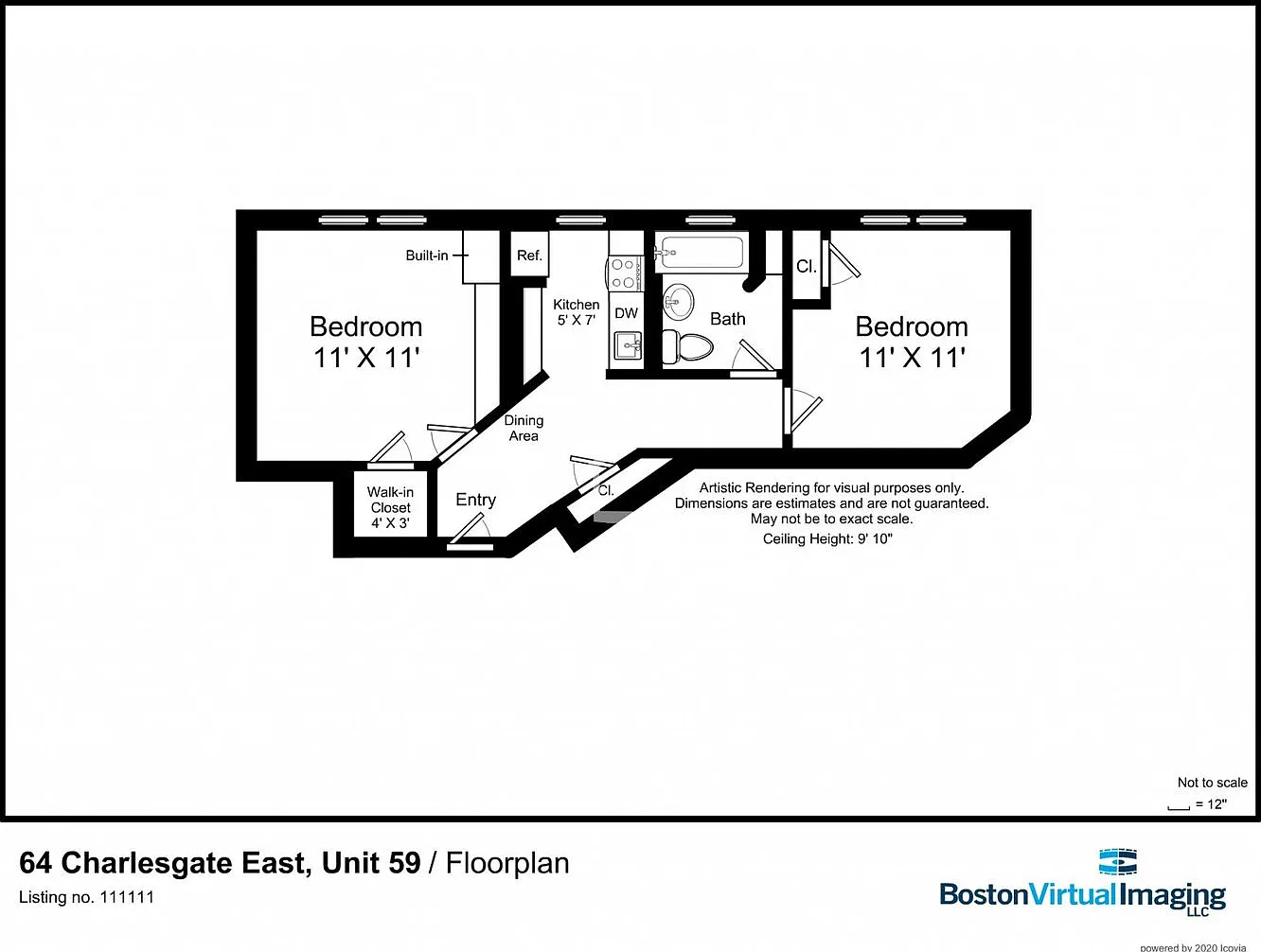 1 bed split in Fenway — Photo 1