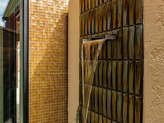 Outdoor shower water feature