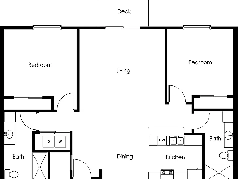 2 Bed / 2 Bath 1,170 sq ft