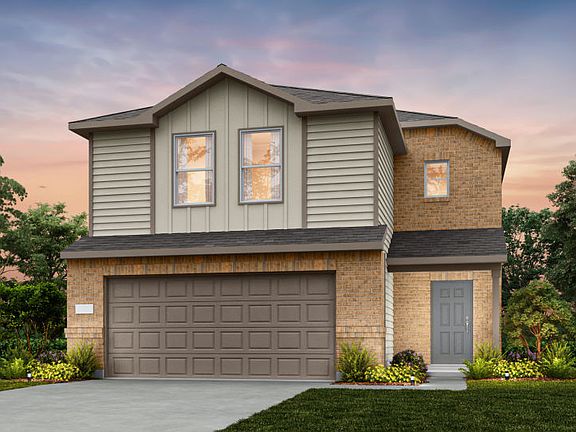 The Comal, a one-story home with 2-car garage, home exterior LS103