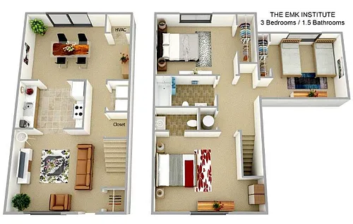 Floor plan 3 Bedroom 1.5 Bathroom