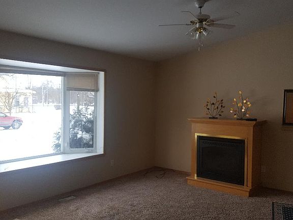 Gas fireplace in living area