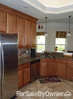 Ktichen : Other Side of Kitchen With 42" Glazed Cabinets and Granite Counters
