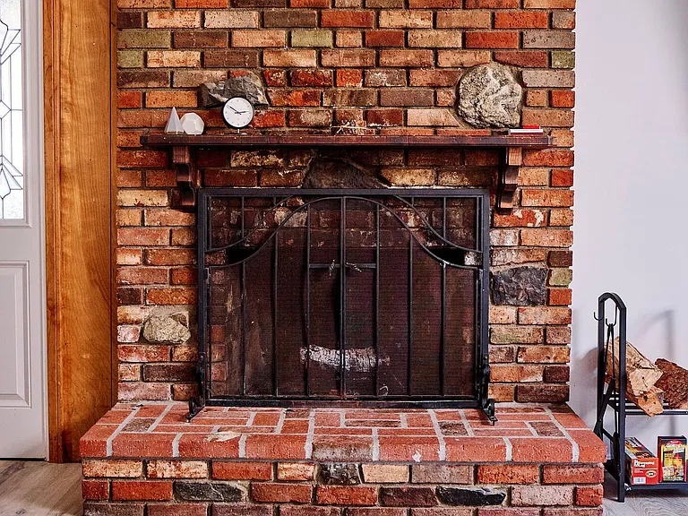 Wood burning fireplace