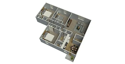 Floor plan 3 Bed 1-5 Bath A