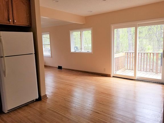 Hardwood floor living room and kitchen