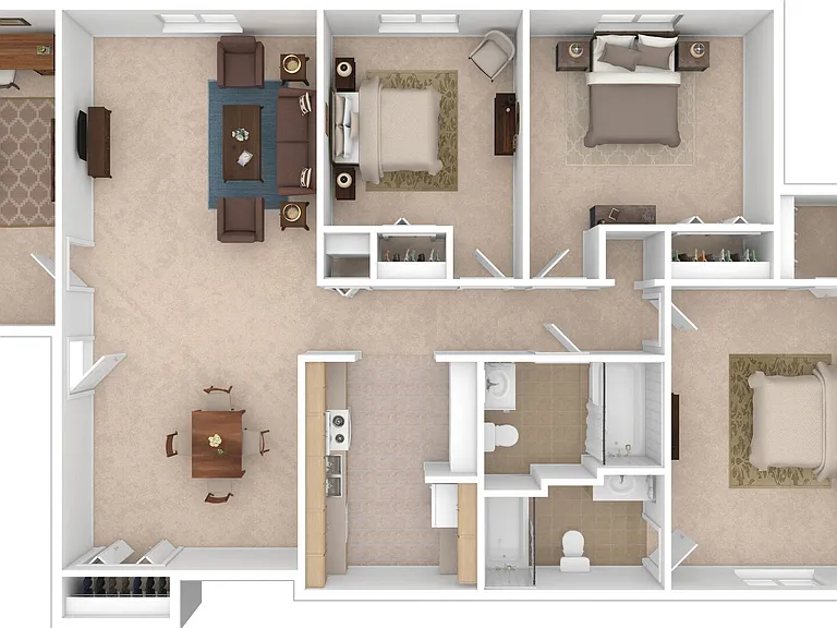 Berkshire - 3 Bed, 2 Bath, Den - 1100 sq. ft.