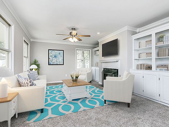 Living Room with built Ins