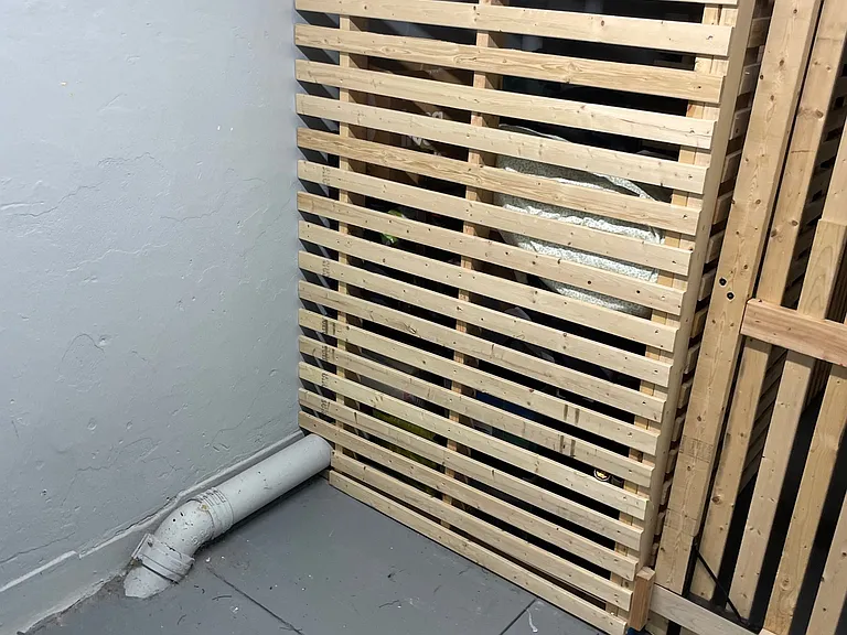 Storage locker connected to unit