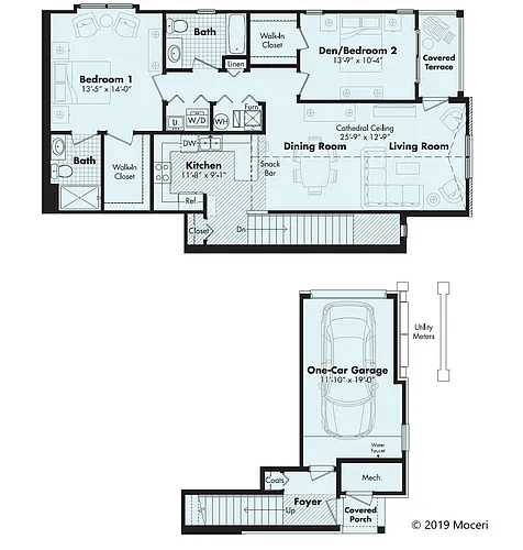 Floor plan Two Bedroom- Crillon/Cannes