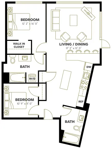Floor plan Open 2x2 D7
