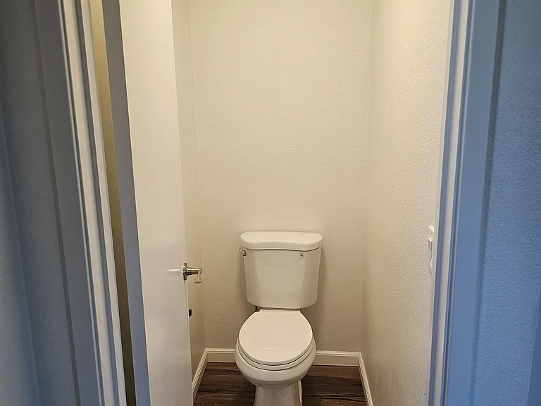 Master separate toilet area -- new floor, toilet.