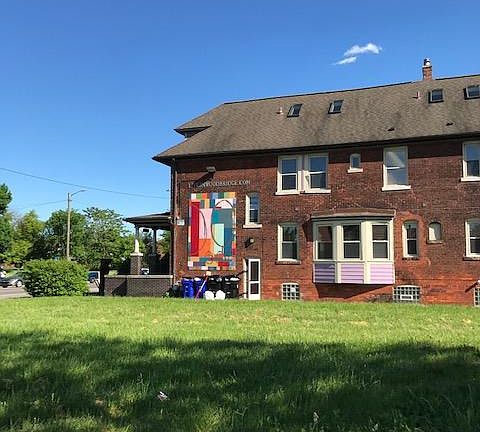 Beautiful mural on the north side of the house
