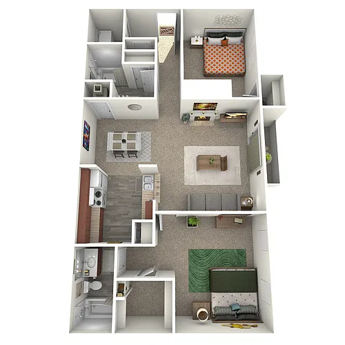 Floor plan Midtown - 2 Bed 2 Bath