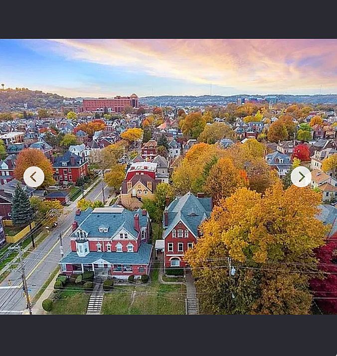 Aerial view, 2nd house from left.