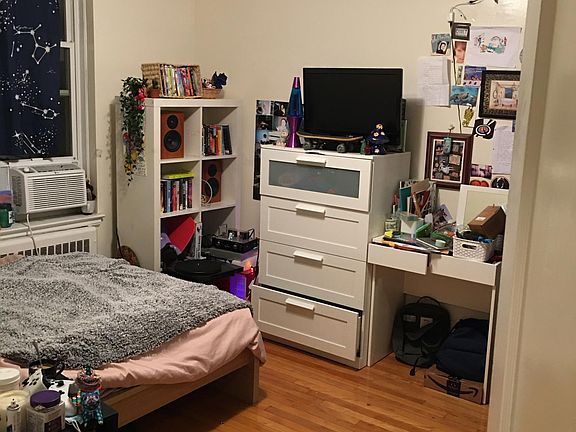 Bedroom faces south for good sun. Large closet with louver doors