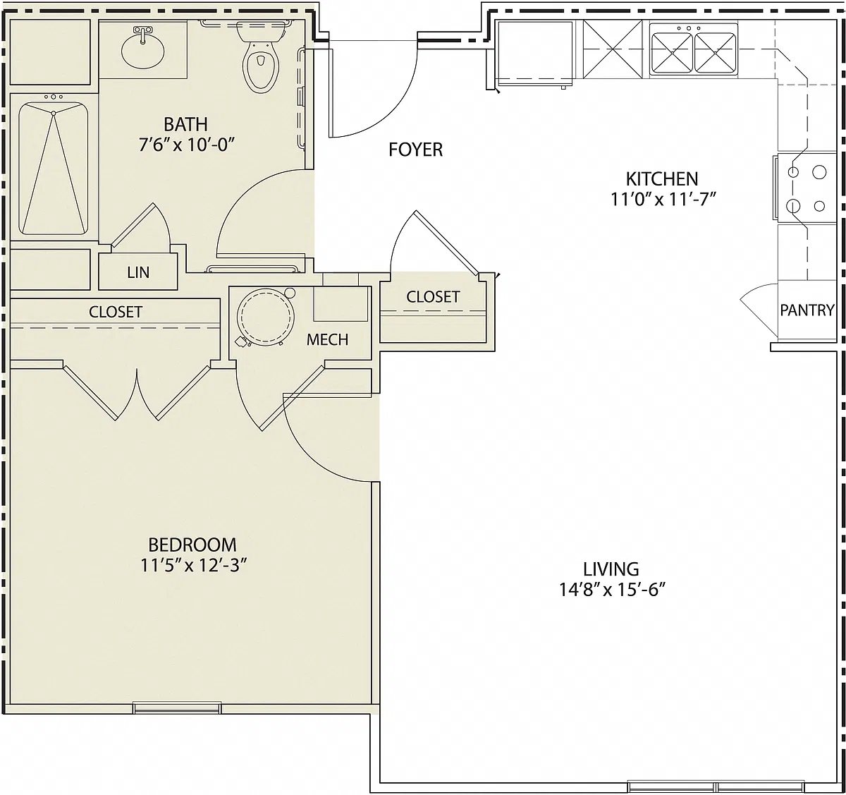 Floor plan One Bedroom