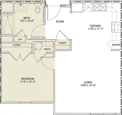 Floor plan One Bedroom