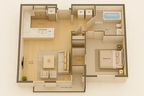 Floor plan 1X1