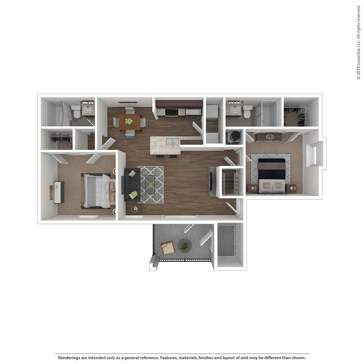 Floor plan Two Bedroom - Phase I