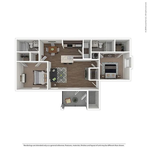 Floor plan Two Bedroom - Phase I