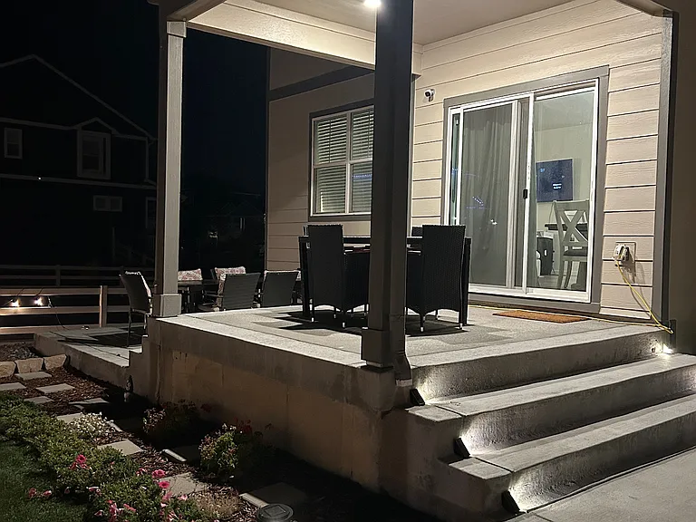 Backyard at night