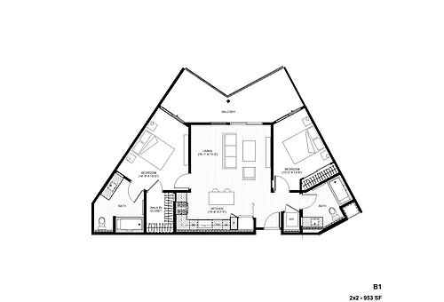 Floor plan B1 2X2