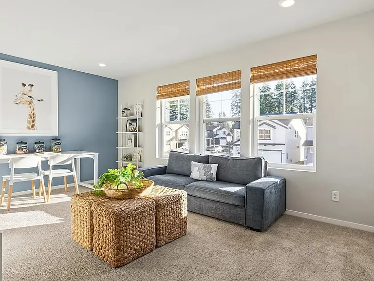 Builders inspiration images, 4th bedroom / bonus room. Upstairs. View outside of window is not the actual view of home for rent.